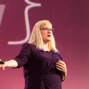 Crystal Huff, speaking at The Lead Developer 2016 in London, UK. Photo by Katura Jensen.